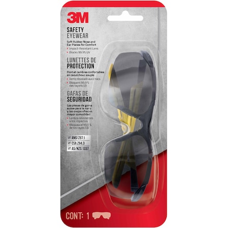 3M Safety Glasses, Anti-Fog, Gray Lens, Black Frame 90210-HV6-NA